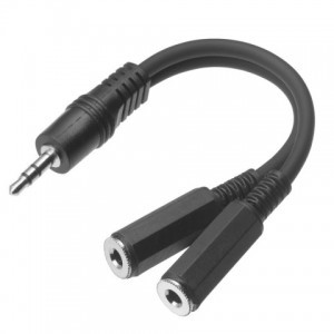 Stagg YC-0,1/1J2JFH Audio Cable, 2 x 3.5mm MONO Female Jack to 3.5mm Stereo Male Jack, 10cm